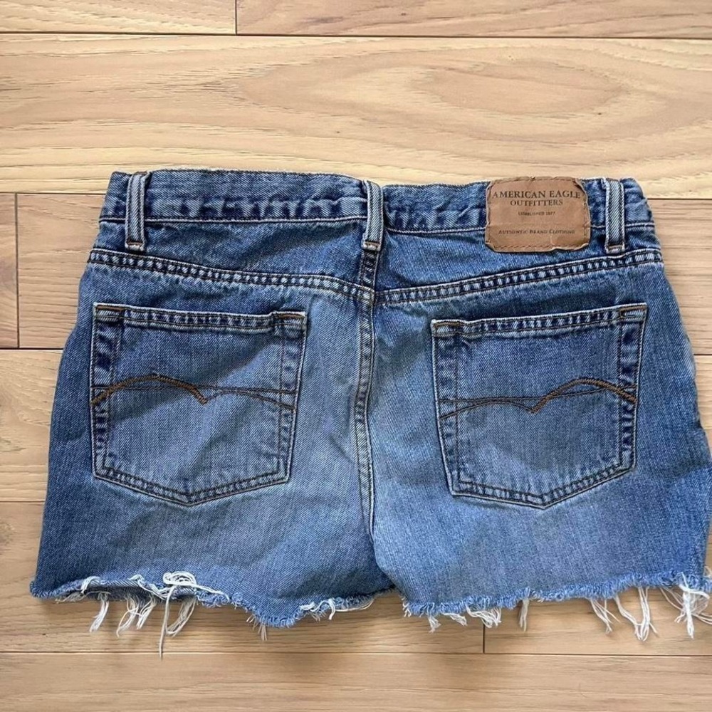 Vintage Y2k American Eagle Cut off Denim Shorts Women Sz 30 Distressed americana - Picture 5 of 6
